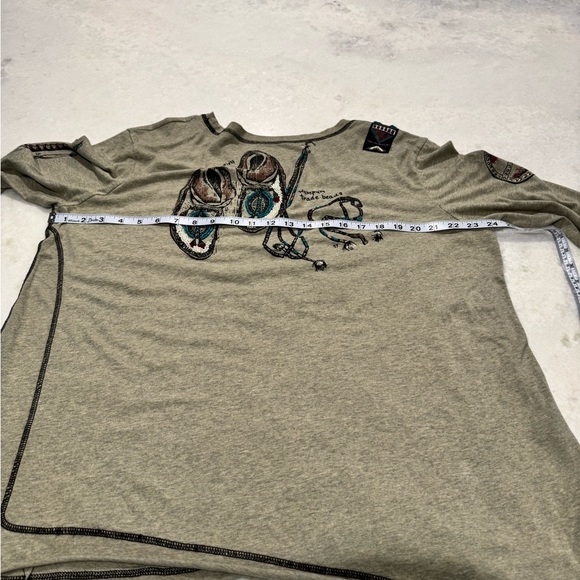 Double D Ranch Gray Feather Graphic Long Sleeve Tee - Picture 7 of 7